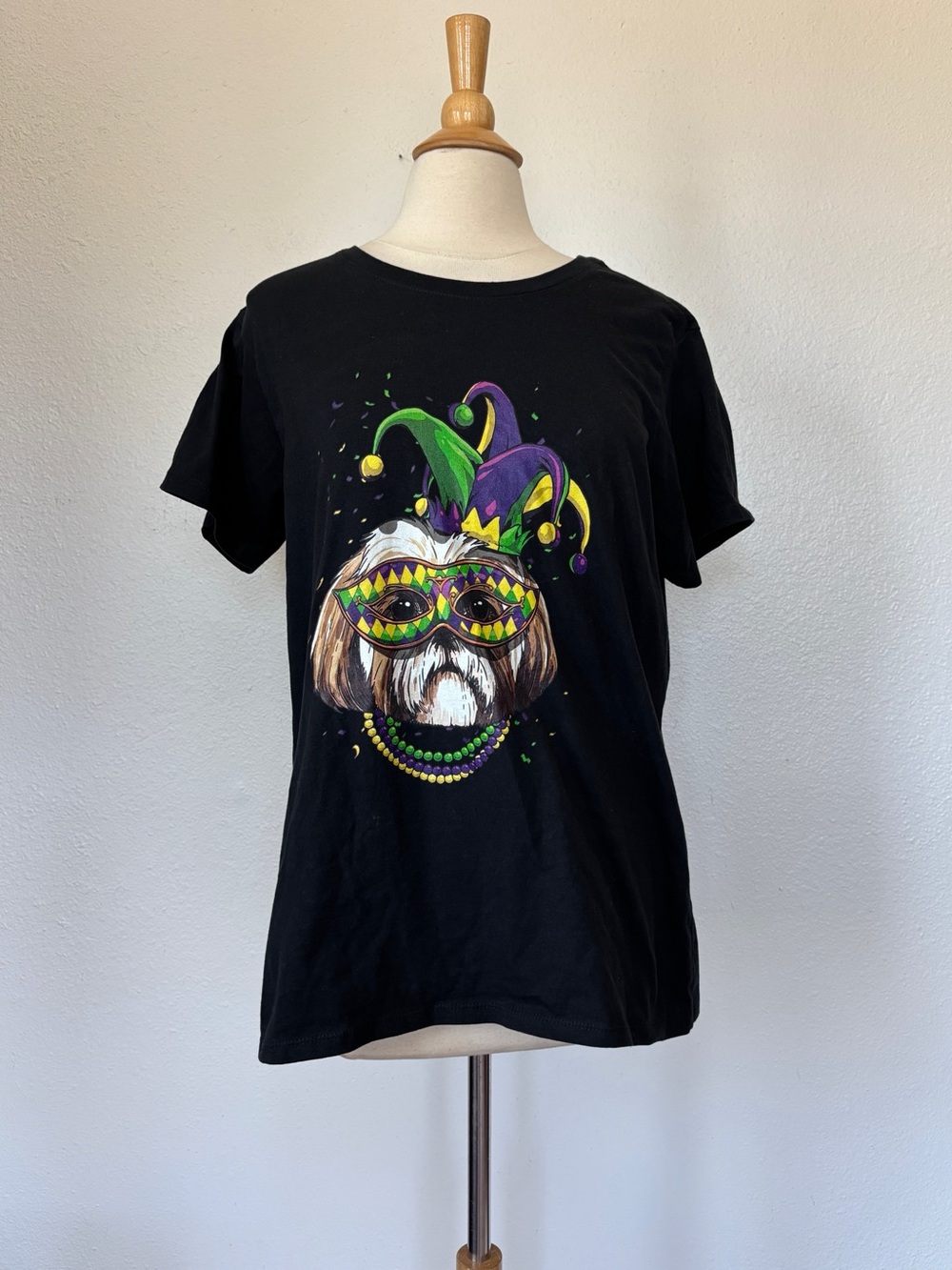 Shih-Tzu Mardi Gras Graphic Short Sleeve Tee